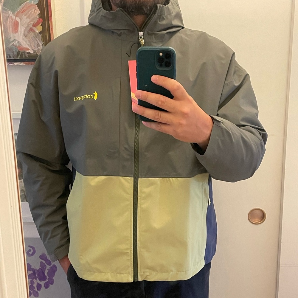 Cotopaxi Men's XL Cielo Rain Jacket Green NWT Rainwear Waterproof Breathable